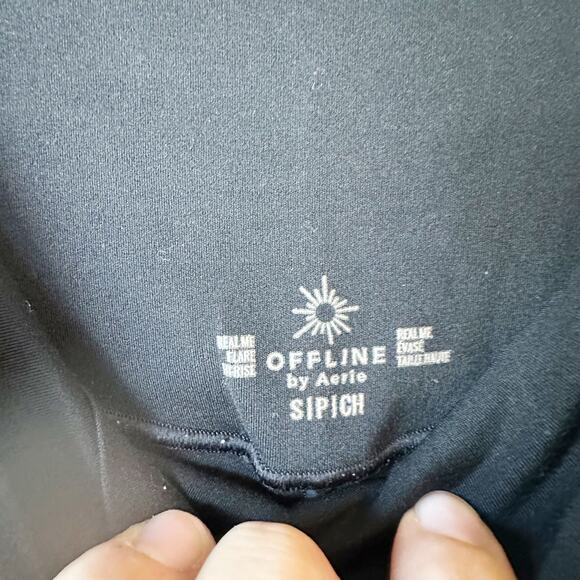 Offline by Aerie Real Me High Waisted Crossover Flare Legging Black sz S - Picture 6 of 7